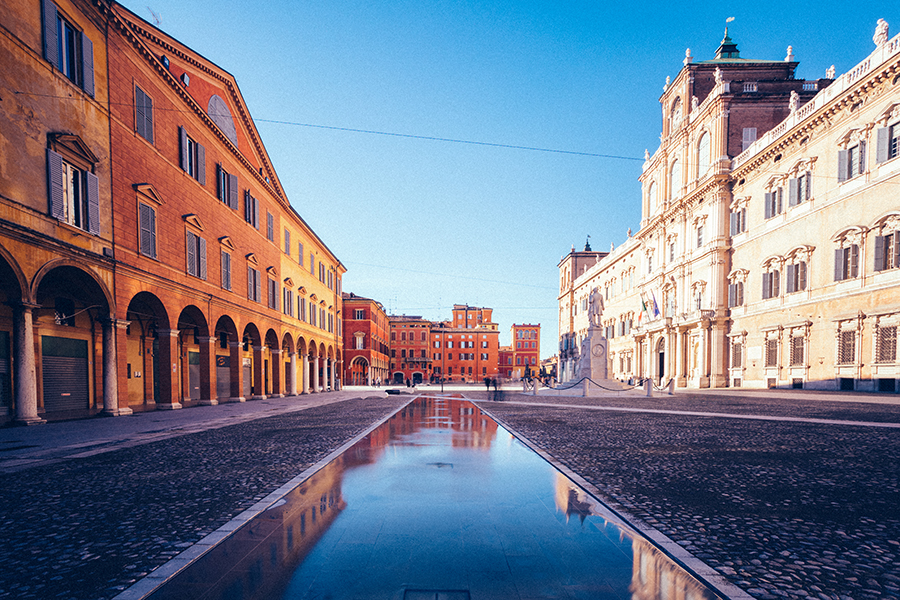Modena, Emilia Romagna, Italy. Piazza Roma and Military Academy building - iStock by Getty Images
