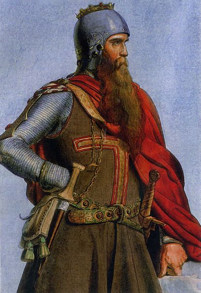 Imperatore Federico I "Barbarossa", Christian Siedentopf - incisione su rame colorata - 1847 PopHistory